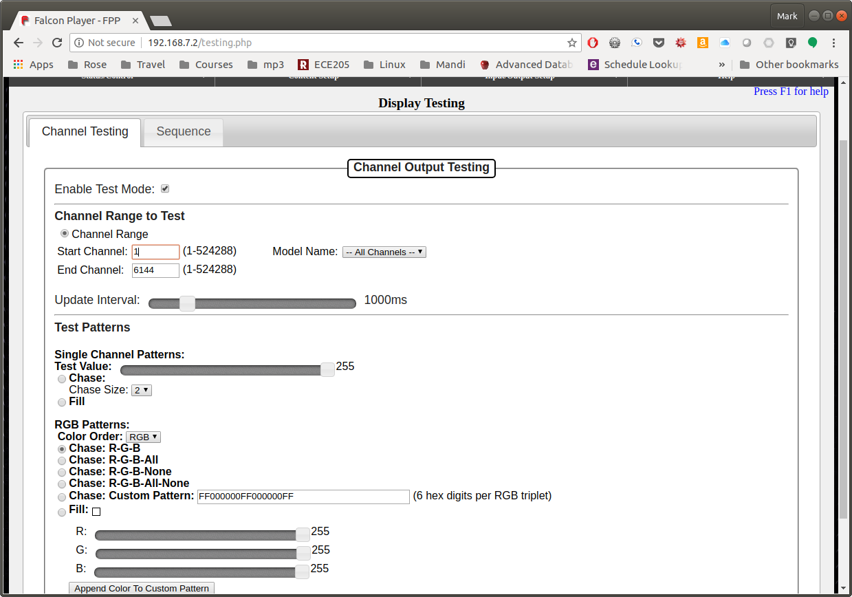 Display Testing Options